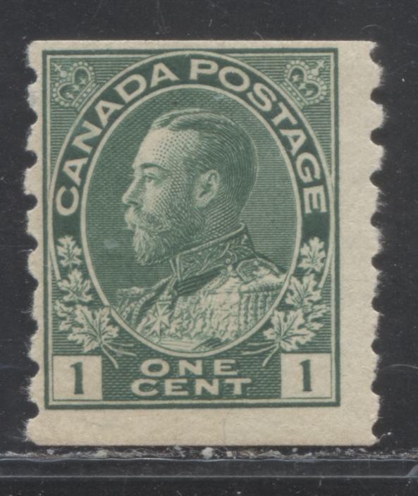 Lot 312 Canada #125 1c Green King George V, 1911-1928 Admiral Issue, A Fine OG Example, Perf. 8 Vertically, Retouched Frameline