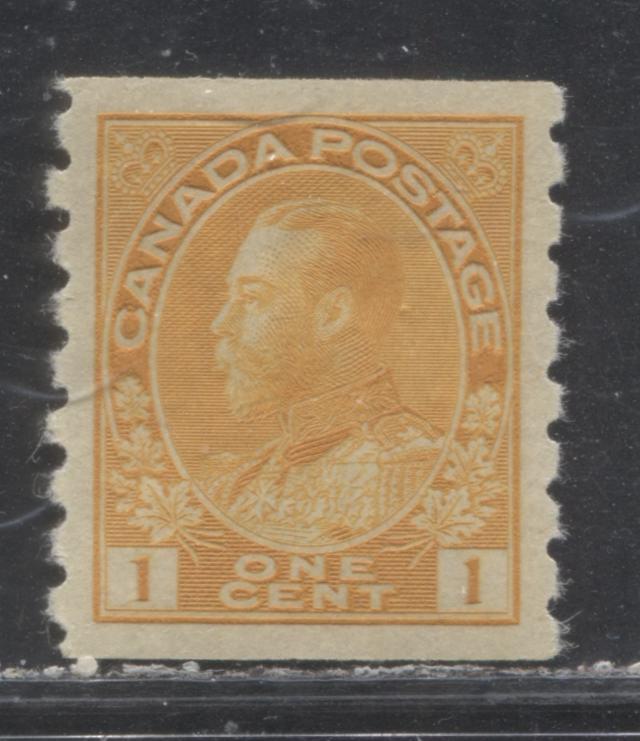 Lot 343 Canada #126 1c Deep Bright Orange Yellow (Orange Yellow in Unitrade) King George V, 1911-1928 Admiral Issue, A VFOG Example, Perf. 8 Vertically, Die 2 Dry Printing