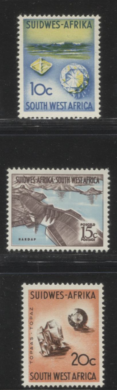 Lot 356 South West Africa SG#B214-B216 10c - 20c 1966-1972 Pictorial Definitive Issue, Watermarked Tete-Beche RSA in Trangle on Chalk Surfaced Paper, VFNH Examples of the top values
