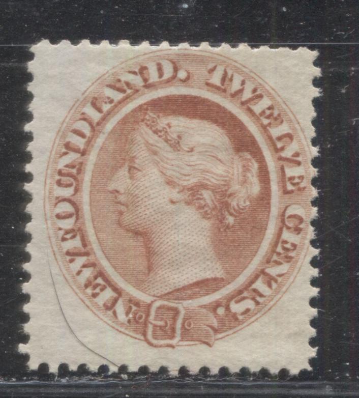 Lot 37 Newfoundland #28 12c Pale Red Brown Queen Victoria, 1868-1894 First Cents Issue, A Fine Unused Single On White Paper, Perf 12