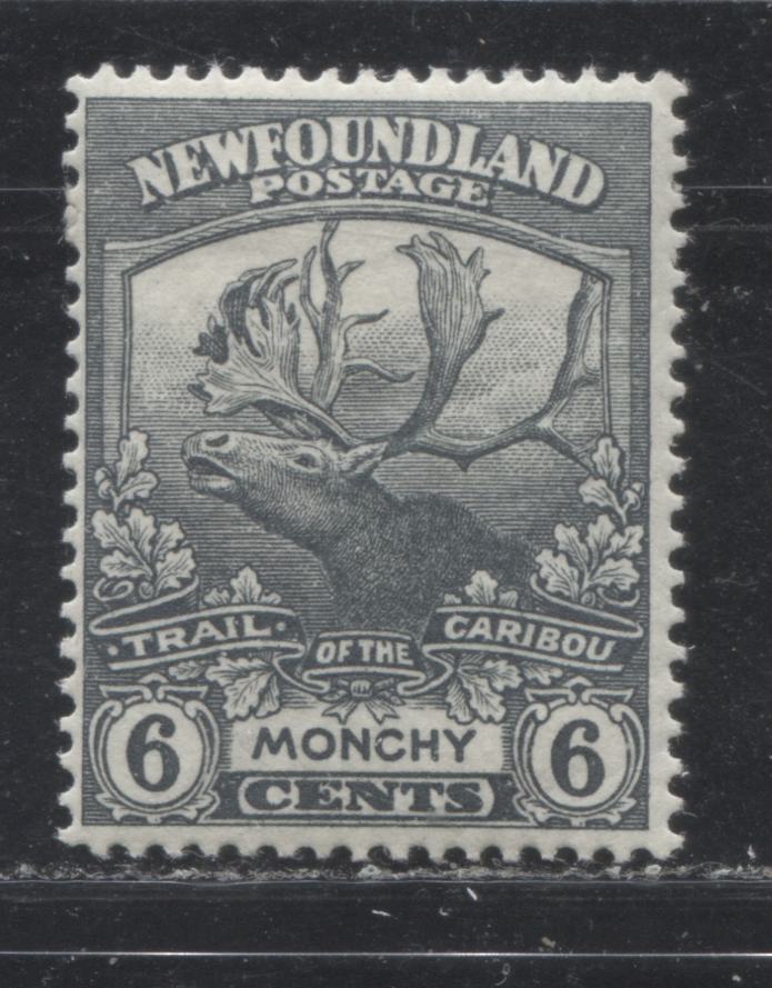 Lot 37 Newfoundland # 120 6c  Grey Caribou & Monchy, 1919-1923 Trail of the Caribou Issue, A Fine OG Example, Line Perf. 14.2 x 14