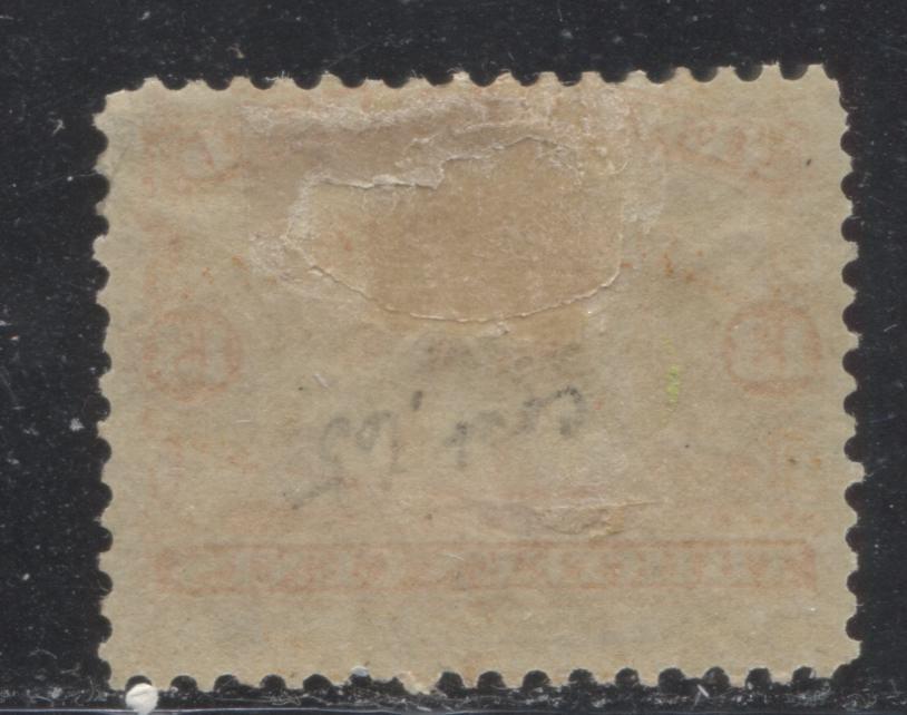 Lot 38 Newfoundland #30 13c Orange Ship, 1868-1894 First Cents Issue, A Very Good OG Single On Yellowish Paper
