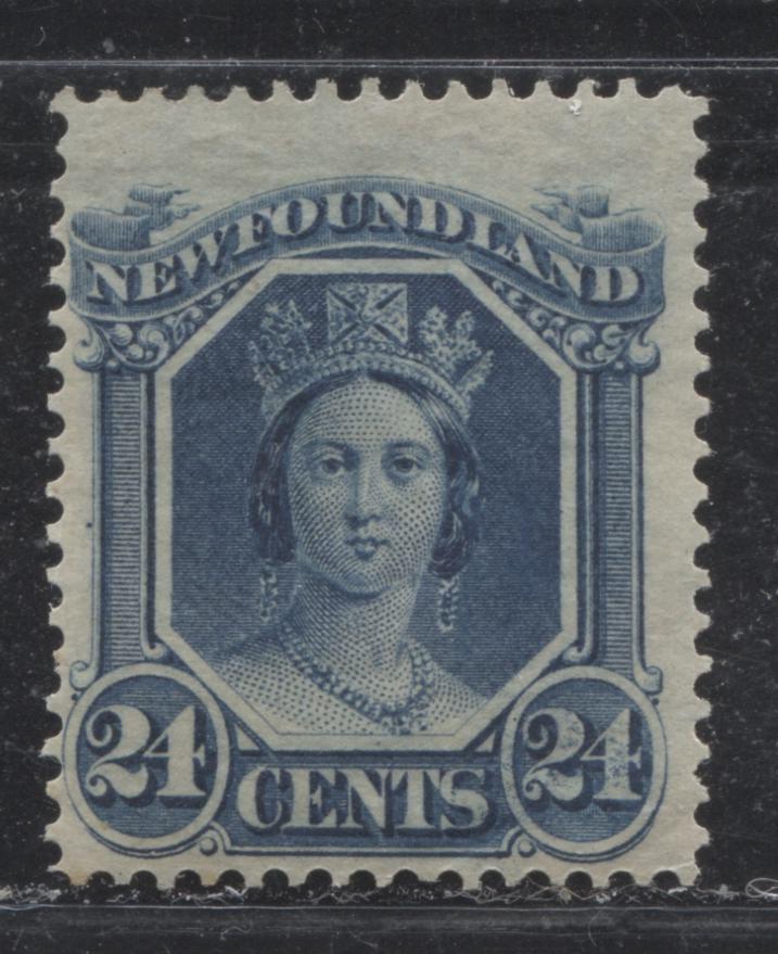 Lot 39 Newfoundland #31 24c Blue Queen Victoria, 1868-1894 First Cents Issue, A Very Good OG Single On Yellowish Paper