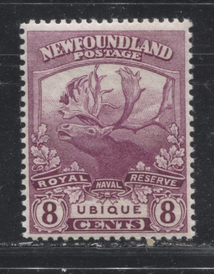 Lot 38 Newfoundland # 121 8c Bright Reddish Purple Caribou & Ubique, 1919-1923 Trail of the Caribou Issue, A VFOG Example, Line Perf. 14.2 x 14