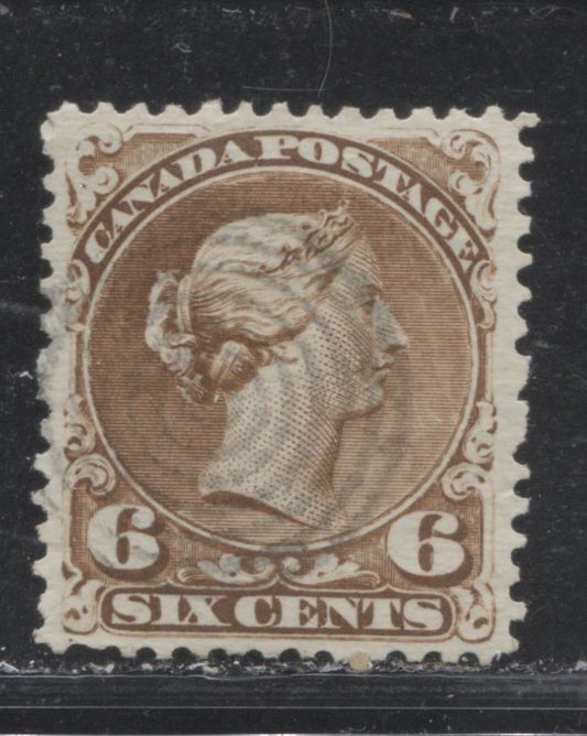 Lot 39 Canada #27a 6c Yellow Brown Queen Victoria, 1868-1897 Large Queen Issue, A Very Fine Used Single On Duckworth Paper #9b, Plate 1