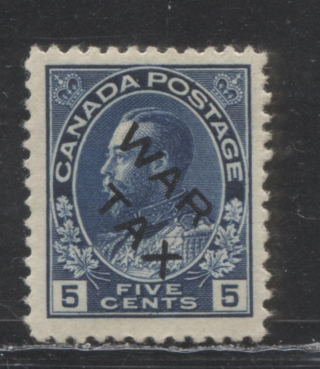 Lot 42 Canada #MR2B 5c Deep Steel Blue (Dark Blue in Unitrade) King George V, 1915-1928 War Tax Issue, A VFOG Single