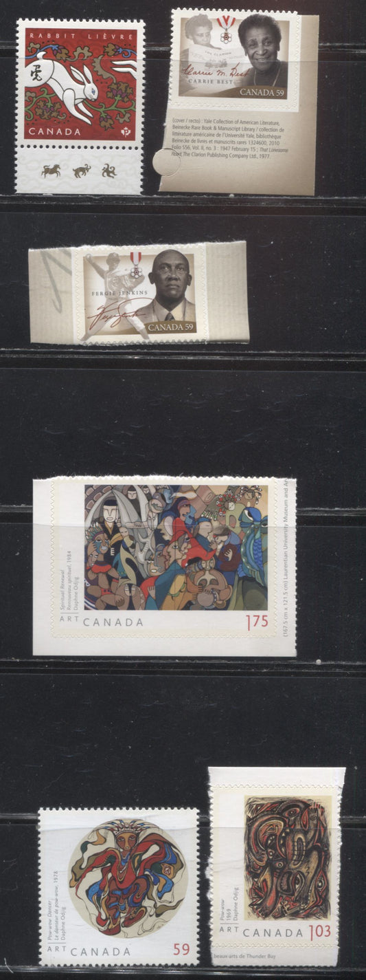 Lot 42 Canada #2416/2439 2011 Year of the Rabbit - Daphne Odjig, VFNH Sheet and Booklet Singles