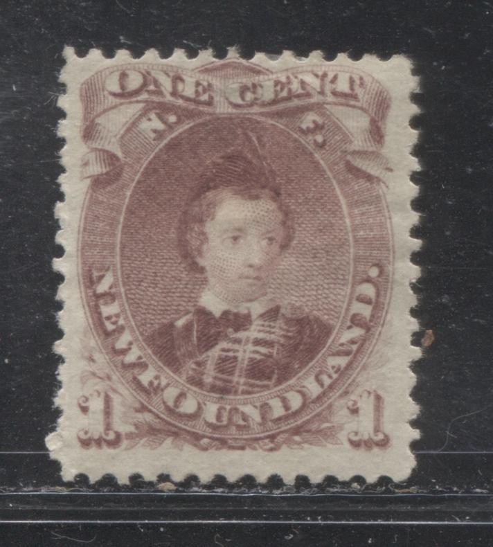 Lot 42 Newfoundland #32A 1c Brown Lilac Edward, Prince Of Wales, 1871 Second Cents Issue, A Fine OG Single