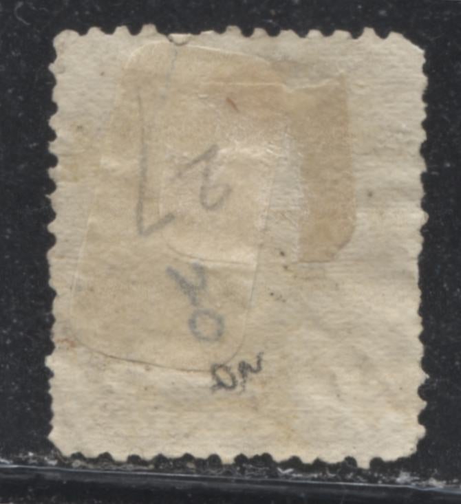 Lot 43 Canada #27a 6c Yellow Brown Queen Victoria, 1868-1897 Large Queen Issue, A Used Plate 1 Ungraded Used Single On Duckworth Paper 10, Ideal For Reference