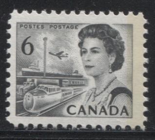 Lot 45A Canada #460fpv 6c Black Queen Elizabeth II, 1967-1973 Centennial Issue, A FNH 3mm GT2, G2aR Tagged Single On DF Ribbed Paper, Die 1a, PVA Gum, Unlisted In Adminware On This Paper