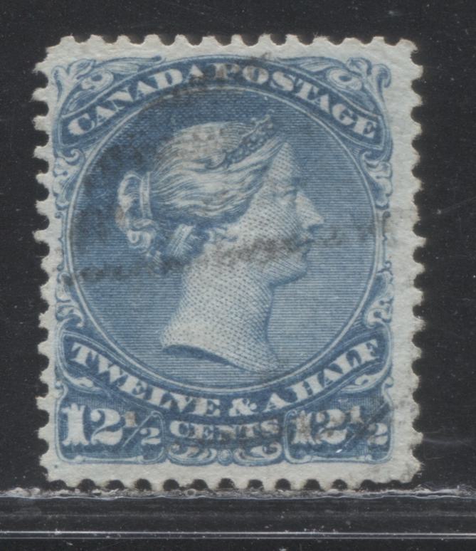 Lot 51 Canada #28 12.5c Blue Queen Victoria, 1868-1897 Large Queen Issue, A Fine Used SIngle On Duckworth Paper #10, Perf 12.1 x 12