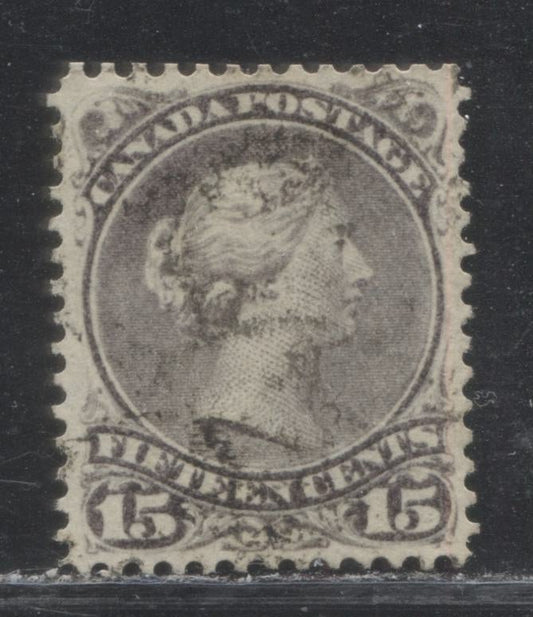 Lot 54 Canada #29 15c Deep Gray Violet Queen Victoria, 1868-1897 Large Queen Issue, A Very Fine Used Single On Vertical Wove Paper, Second Ottawa Printing, Perf 12.1