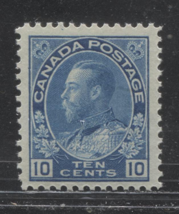 Lot 55 Canada #117ii 10c Deep New Blue (Light Blue in Unitrade) King George V, 1922-1928 Admiral Issue, A VFNH Single, Wet Printing