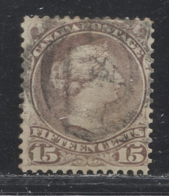 Lot 58 Canada #29b 15c Red Lilac Queen Victoria, 1868-1897 Large Queen Issue, A Very Good Used Single On Duckworth Paper #3, Perf 12