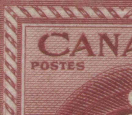 Lot 59 Canada #254 4c Carmine-Red & Deep Carmine Red King George VI  1942-1949 War Issue, Fine OG Plate 12, 48 & 49 Upper Left Blocks of 4 Showing Broken "C" in "Canada" on Plate 12