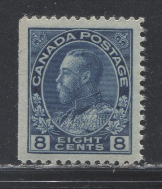 Lot 66 Canada #115 8c Prussian Blue (Blue) King George V, 1911-1928 Admiral Issue, A VFNH Left Sheet Margin Single, Dry Printing, Re-Drawn Frameline
