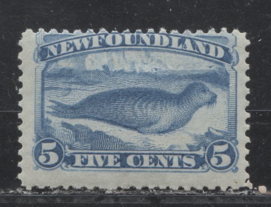 Lot 67 Newfoundland #53 5c Pale Blue Harp Seal, 1880-1896 Third Cents Issue, A Very Good OG Single On Vertical Wove Paper, 12 x 12.1