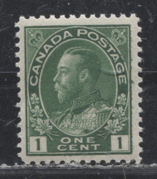 Lot 67 Canada #104e 1c Bright Yellowish Green (Yellow Green) King George V, 1911-1928 Admiral Issue, A Fine NH Single With Retouched Frameline