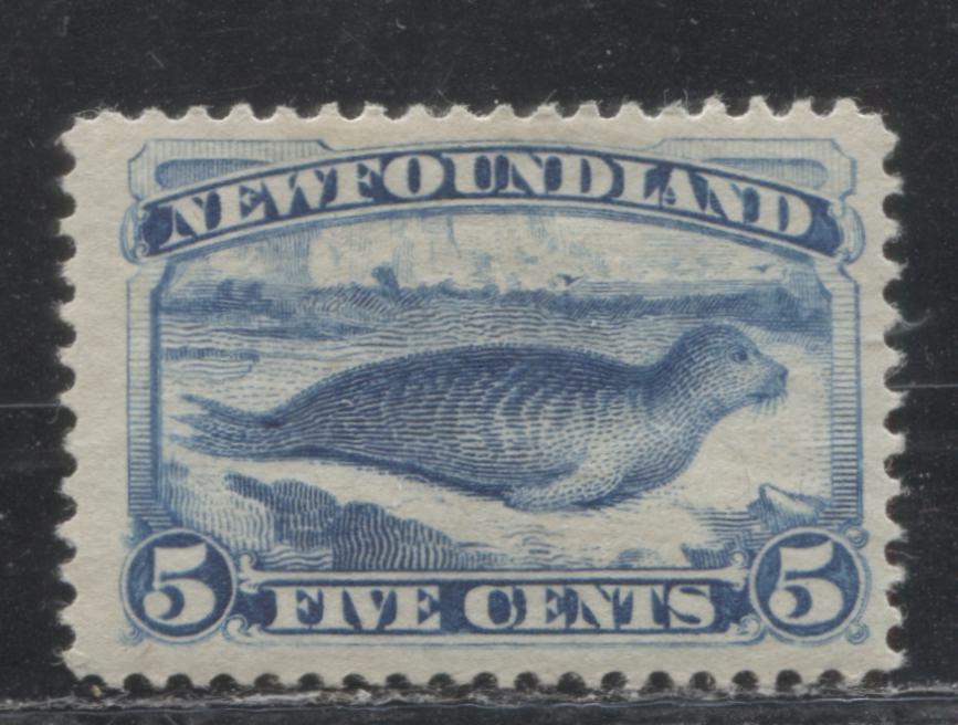 Lot 68 Newfoundland #55 5c Bright Blue Harp Seal, 1880-1896 Third Cents Issue, A Fine OG Single On Vertical Wove Paper, Perf 12.1 x 12