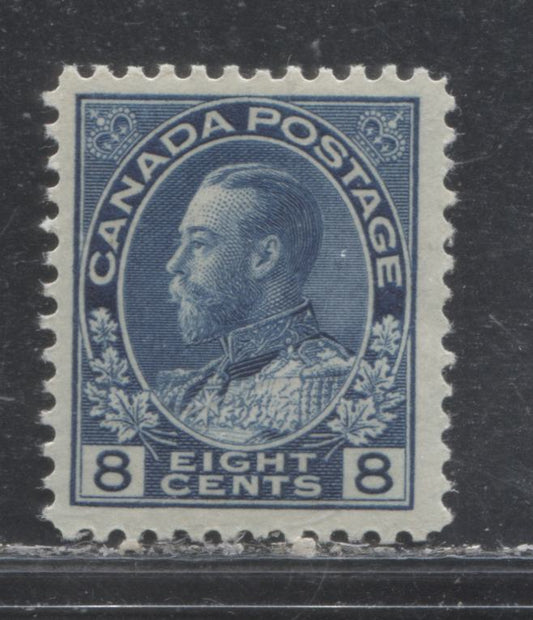 Lot 68 Canada #115 8c Prussian Blue (Blue) King George V, 1911-1928 Admiral Issue, A Fine NH Single, Dry Printing, Re-Drawn Frameline