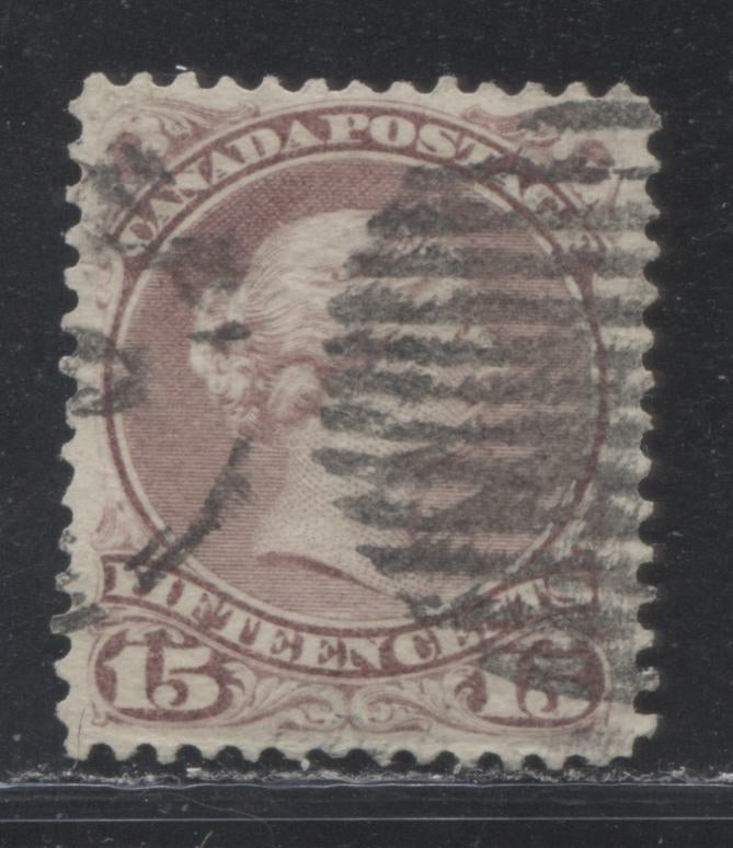 Lot 69 Canada #29e 15c Red Lilac Queen Victoria, 1868-1897 Large Queen Issue, A Very Fine Used Single On Thin Paper (Duckworth #9b), Perf 12