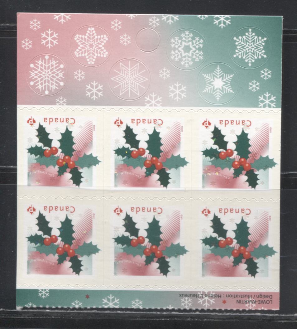 Lot 69 Canada #2491 2011 Christmas Issue, "P" Holly Stamp, A VFNH Booklet Pane of 6 on LF TRC Paper