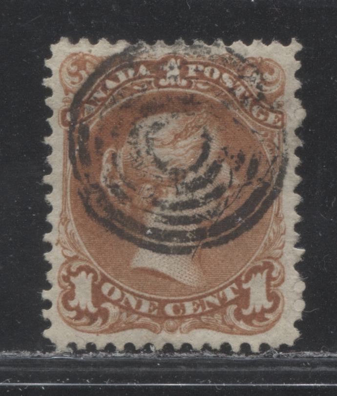 Lot 7 Canada #22b 1c Brown Red Queen Victoria, 1868-1897 Large Queen Issue, A Very Fine Used Single On Duckworth Paper #1, Perf 12 x 11.9