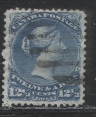 Lot 190 Canada #28 12.5c Blue Queen Victoria, 1868-1897 Large Queen Issue, A Fine Used Example Ottawa , 12.1 x 12.1, Duckworth Paper 3