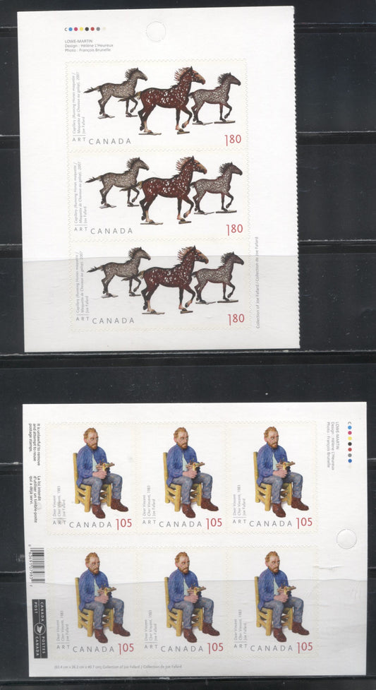 Lot 73 Canada #2524-2525 2012 Joe Fafard Issue, VFNH Booklet Panes of 6 and 3 on LF TRC Paper, Only 200,000 Booklets Issued