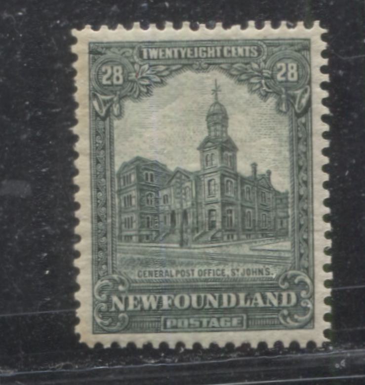 Lot 78 Newfoundland # 158 28c Deep Grey Green General Post Office, 1928-1929 Publicity Issue, A Fine OG Example, Line Perf. 14.2