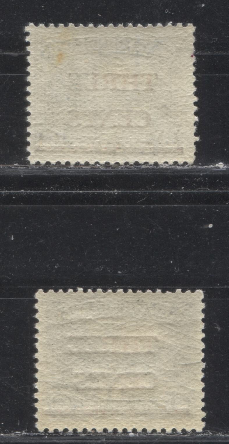 Lot 79 Newfoundland # 160-160iii 3c on 6c  Slate Grey Upper Steadies , 1929 Surcharged Pictorial Issue, Two VFOG an VFNH Examples, Both Types of Surcharge, Comb Perf. 14.1 x 13.9