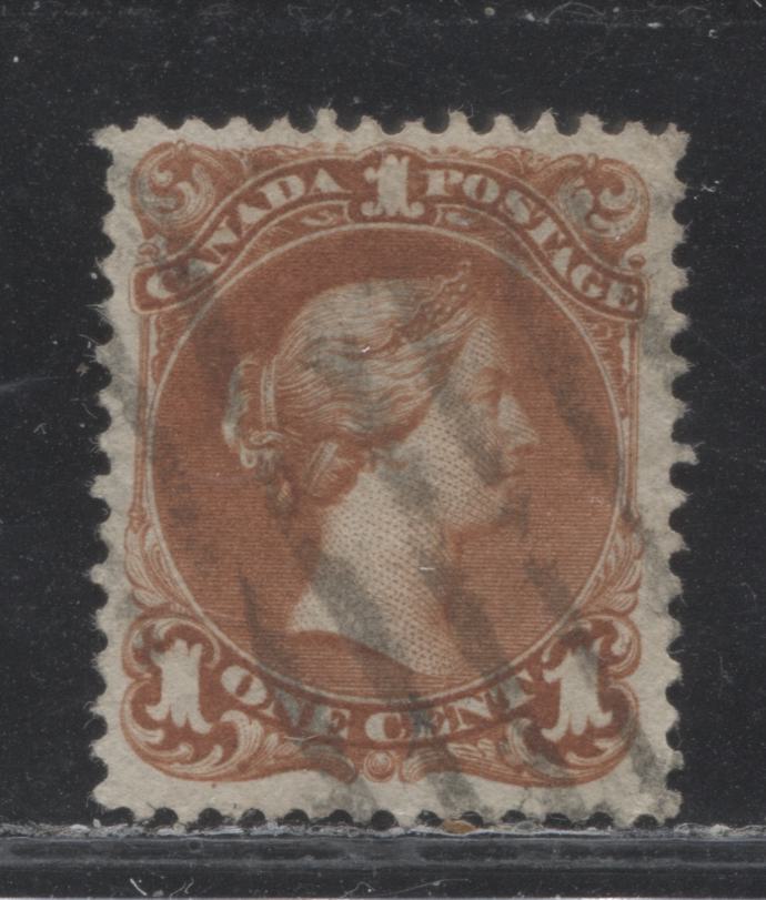 Lot 8 Canada #22b 1c Brown Red Queen Victoria, 1868-1897 Large Queen Issue, A Very Fine Used Single On Duckworth Paper #1, Perf 12 x 12.1