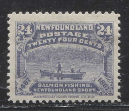 Lot 85 Newfoundland #71 24c Pale Gray Violet (Gray Violet) Salmon Fishing, 1897 Discovery Of Newfoundland Issue, A VFOG Single