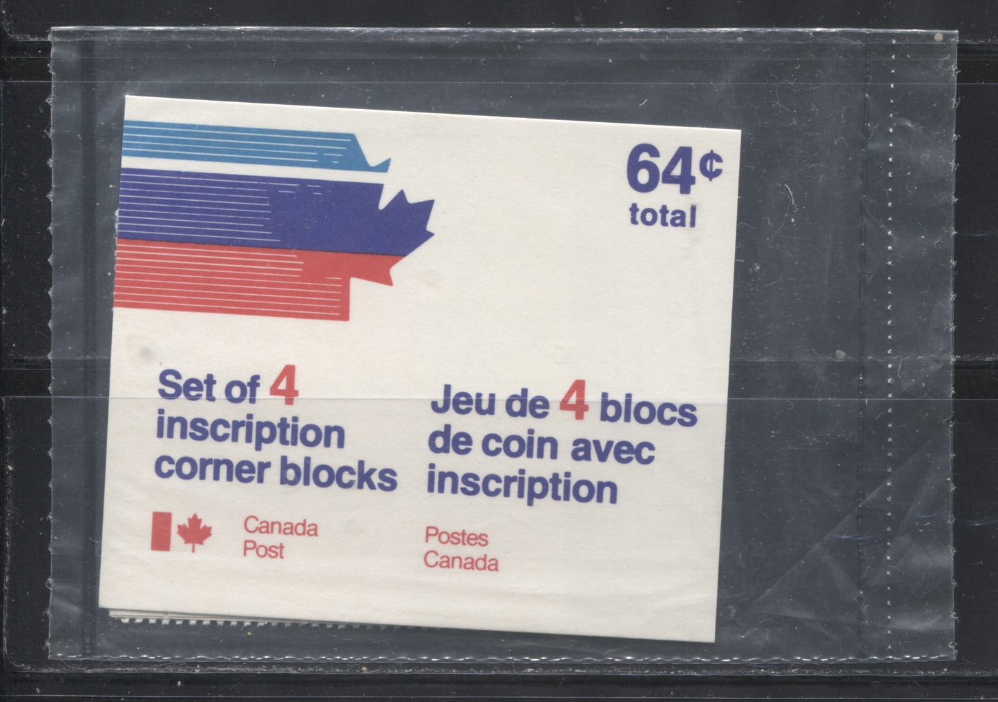 Lot 85 Canada #J31i 4c Carmine Rose 1973-1977, 3rd Centennial Postage Due Issue, A VFNH Sealed Pack Of 4 Inscription Blocks Of 4 On DF Paper With PVA Gum, Perf 12, DF Type 1A Insert Card