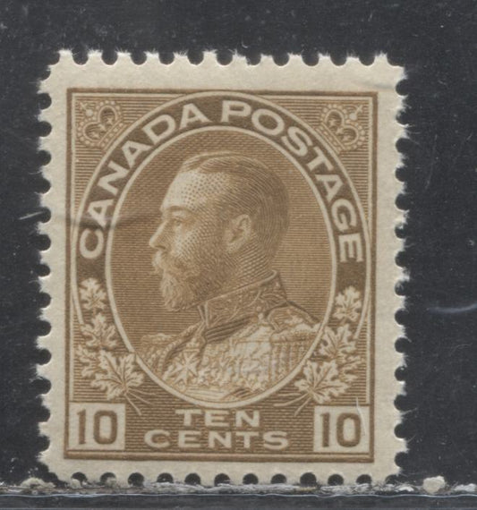 Lot 86 Canada #118 10c Brownish Ochre (Bistre Brown) King George V, 1911-1924 Admiral Issue, A Fine LH Single With A Retouched Frameline, Dry Printing