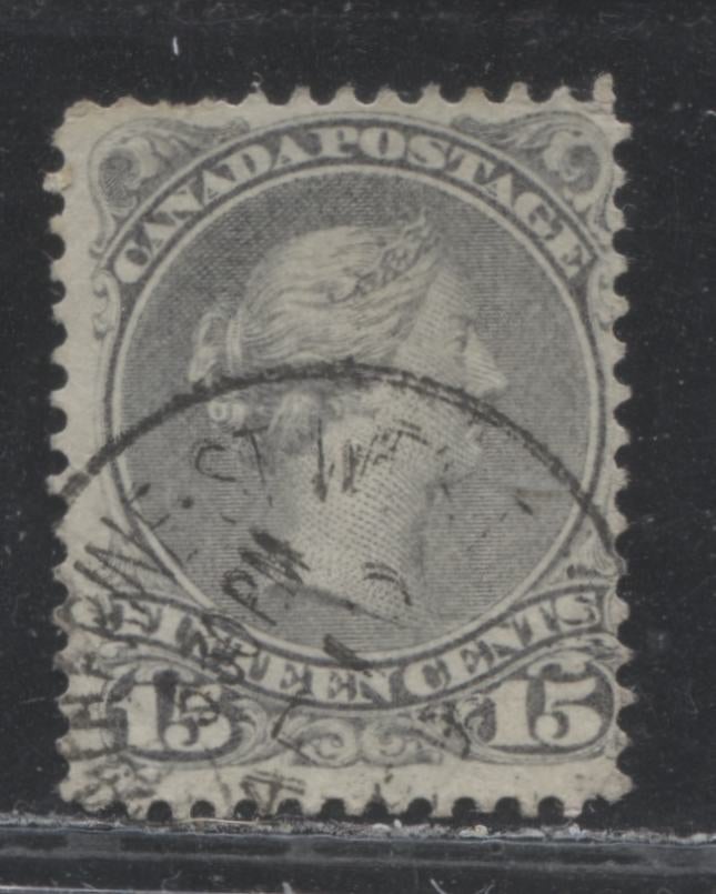 Lot 86 Canada #30 15c Gray Queen Victoria, 1868-1897 Large Queen Issue, A Very Good Used Single On Vertical Wove Paper From The Second Ottawa Printing, Perf 12.1
