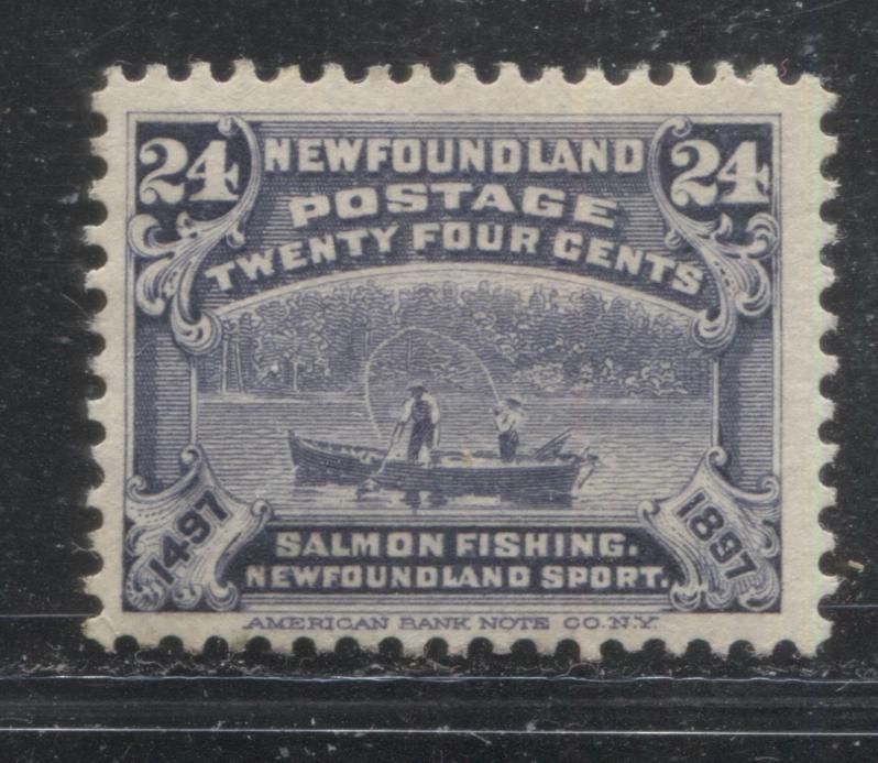 Lot 86 Newfoundland #71 24c Gray Violet Salmon Fishing, 1897 Discovery Of Newfoundland Issue, A Fine Unused Single
