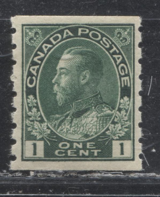 Lot 87 Canada #125 1c Deep Myrtle Green (Green) King George V, 1912-1924 Admiral Coil Issue, A VFNH Coil Single With A Redrawn Frameline, Perf 8 Vertical