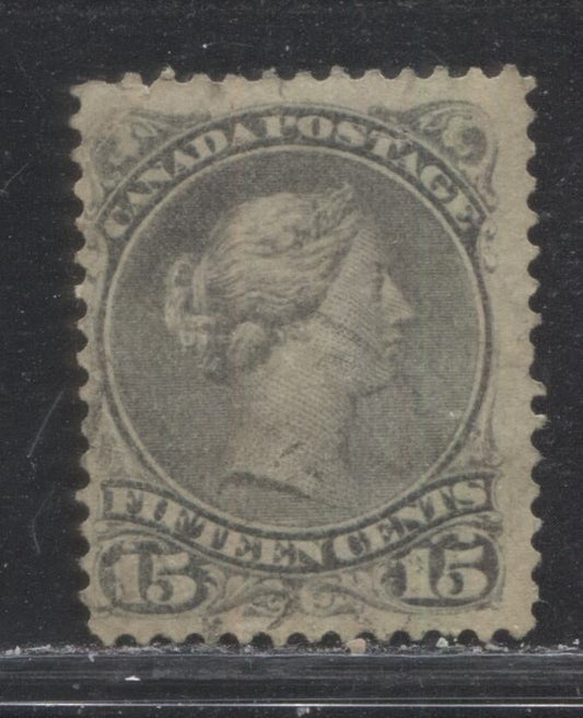 Lot 88 Canada #30 15c Gray Queen Victoria, 1868-1897 Large Queen Issue, A Good Used Single, Perf 12.1, Vertical Wove Paper