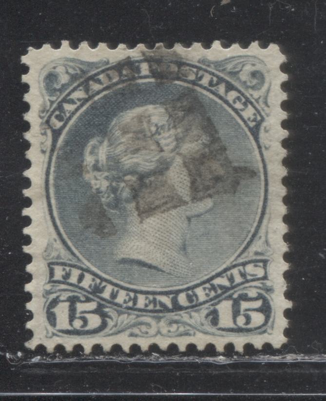 Lot 89 Canada #30b 15c Blue Gray Queen Victoria, 1868-1897 Large Queen Issue, A Very Fine Used Single On Stout Horizontal Paper From The Earlier Montreal Printing, Perf 12.1 x 12.2