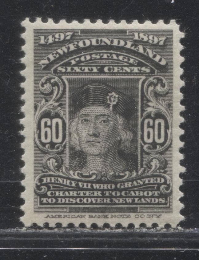 Lot 89 Newfoundland #74 60c Black King Henry VII, 1897 Discovery Of Newfoundland Issue, A Very Fine OG Single