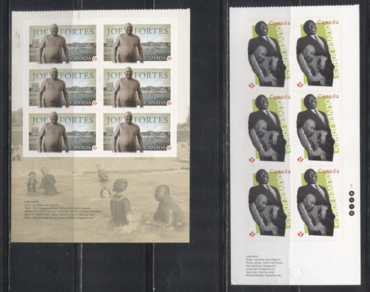 Lot 90 Canada #2619-2620 2013 Black History Month, VFNH Booklet Panes of 6 on LF TRC Paper