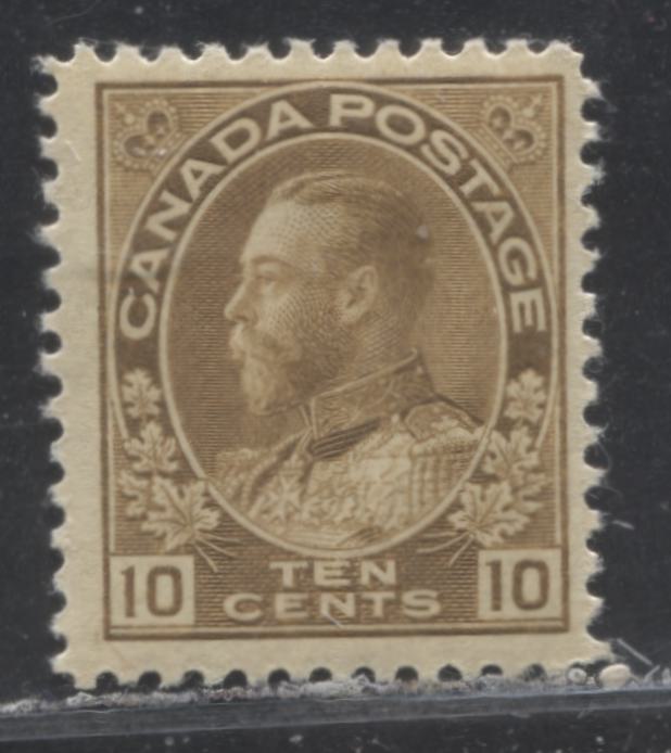 Lot 90 Canada #118 10c Bistre Ochre (Bistre Brown) King George V, 1911-1924 Admiral Issue, A Fine OG Single With A Retouched Frameline, Dry Printing