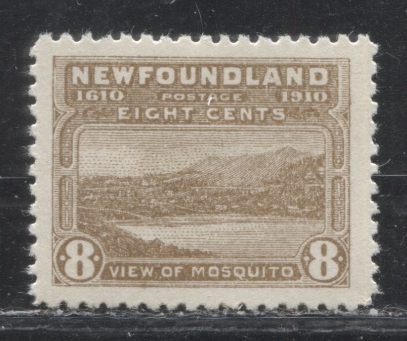 Lot 9 Newfoundland # 93 8c Pale Brown View of Mosquito, 1910 John Guy Issue, A VFOG Example