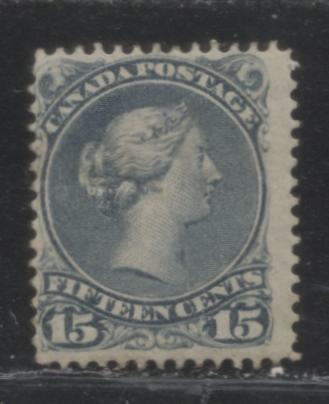 Lot 91 Canada #30b 15c Blue Gray Queen Victoria, 1868-1897 Large Queen Issue, A VG Regummed Example Montreal, 12.2, Vertical Wove