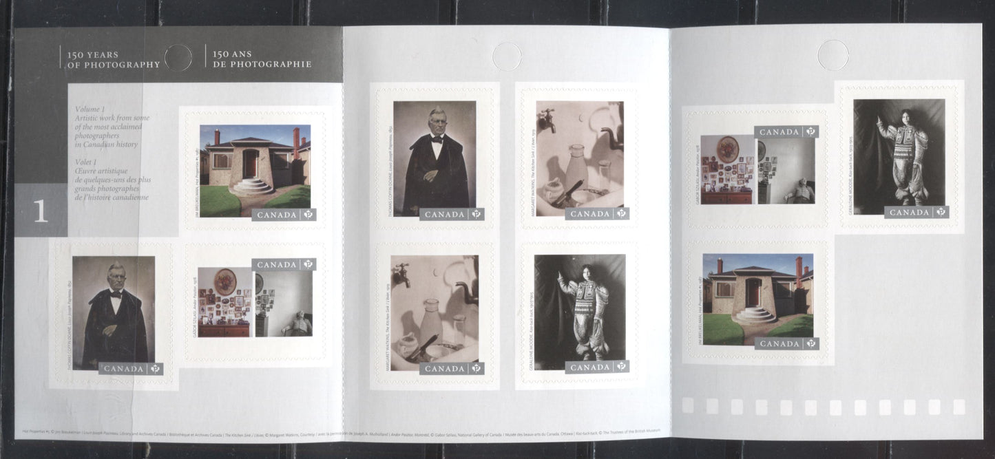 Lot 93 Canada #2628-2632 2013 Canadian Photography Issue, A VFNH Complete Booklet Pane of 10 on LF TRC Paper