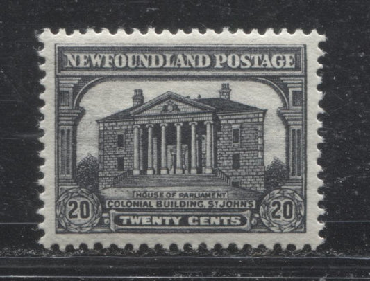 Lot 93 Newfoundland # 181 20c Black Colonial Building, 1931-1932 Watermarked Publicity Issue, A VFOG Example, Comb Perf. 13.8 x 14