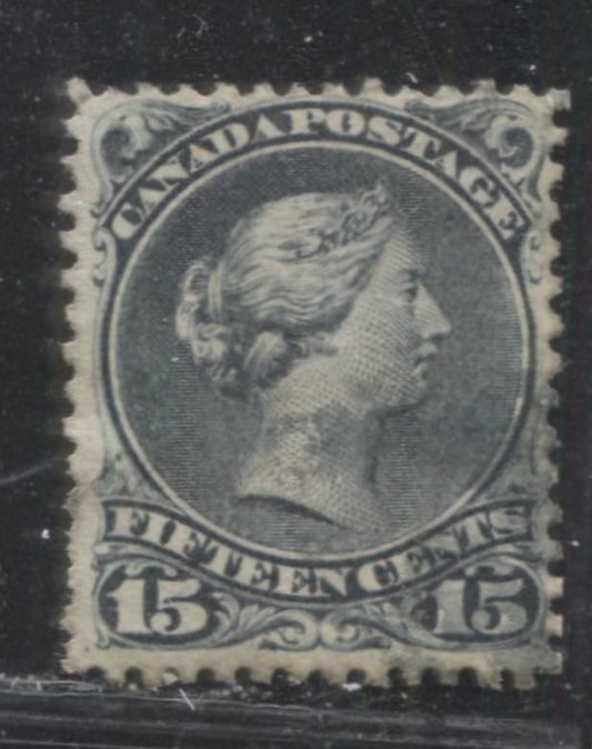 Lot 94 Canada #30e 15c Deep Blue Queen Victoria, 1868-1897 Large Queen Issue, A Very Good Used Single On Horizontal Wove Paper From The Earlier Montreal Printing, Perf 12 x 12.1