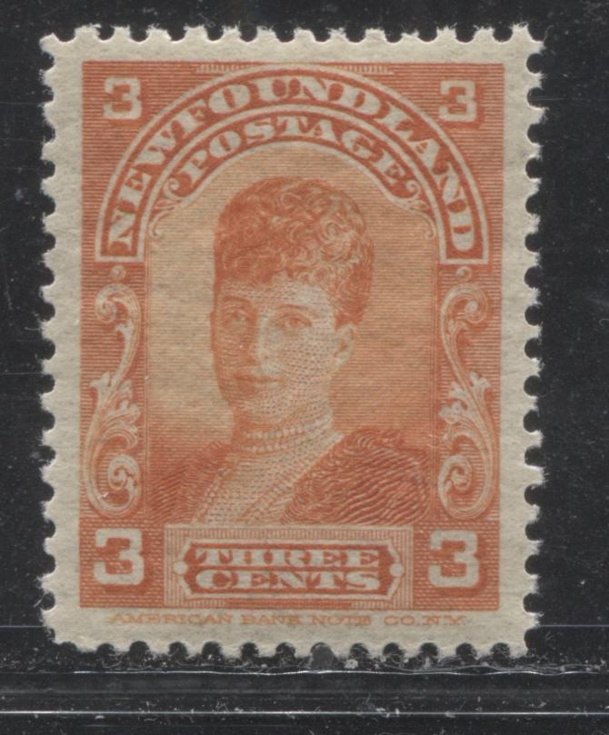Lot 97 Newfoundland #83c 3c Red Orange Queen Alexandra, 1897-1901 Royal Family Issue, A Very Fine OG Single On Thin Bluish Paper
