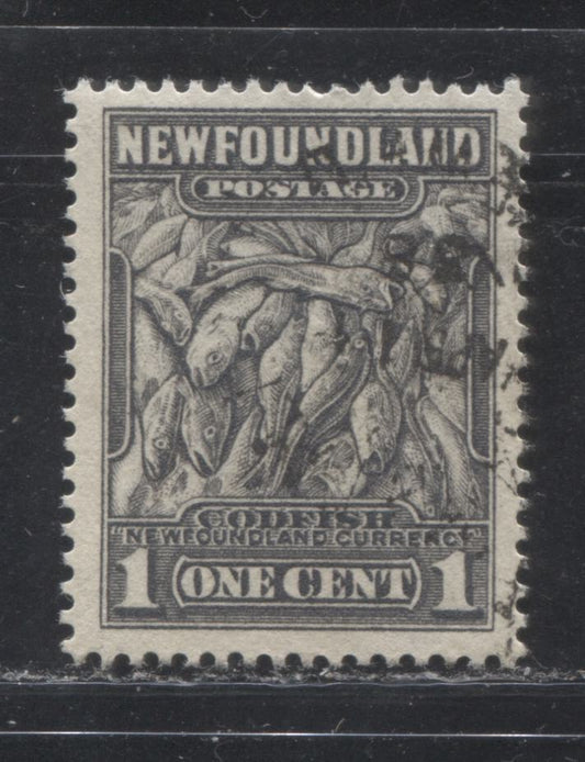 Lot 97 Newfoundland # 184iii 1c  Grey Black Codfish, 1932-1937 First Resources Issue, A VF Used Example, Comb Perf. 13.7 x 13.5, Inverted Watermark